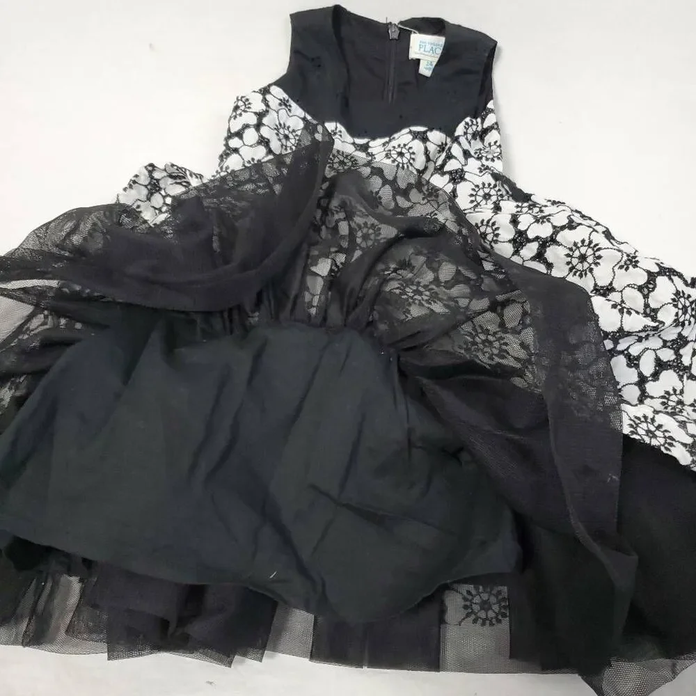 The Children's Place 24 months Girls Black/White Dress